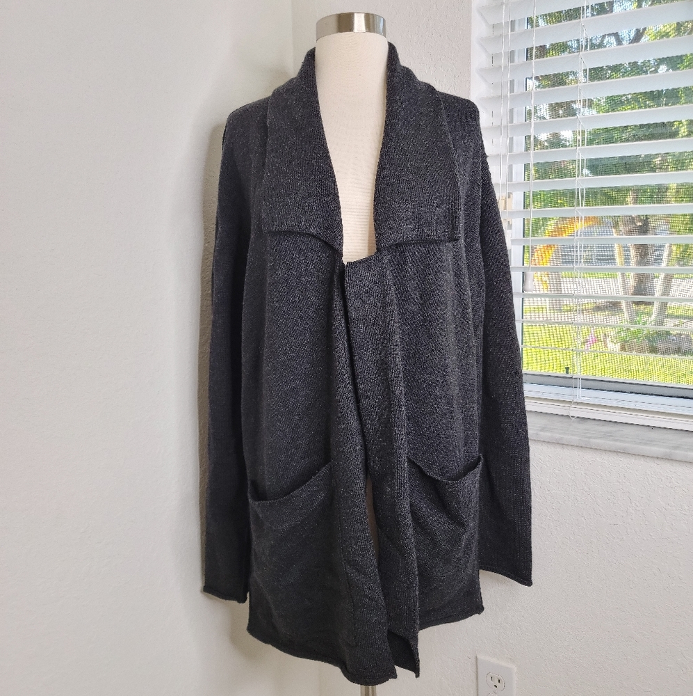 Lars Andersson Wool Open Front Cardigan In Charco… - image 2